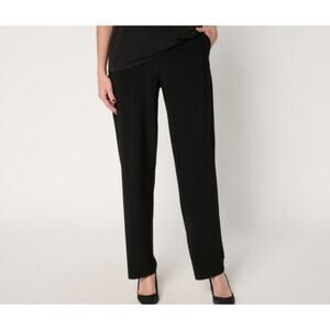 Susan Graver Size Petite L Black Pull On Pant With Pockets A677900 NWOT